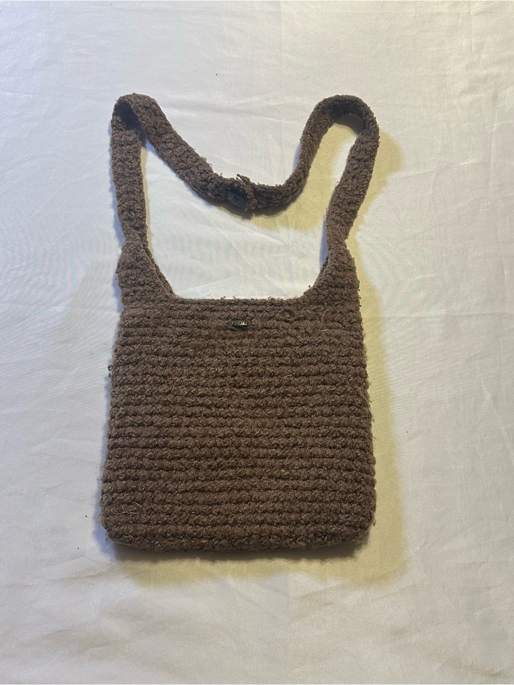 Scale Handcrafted Brown Crochet / wool Shoulder Bag